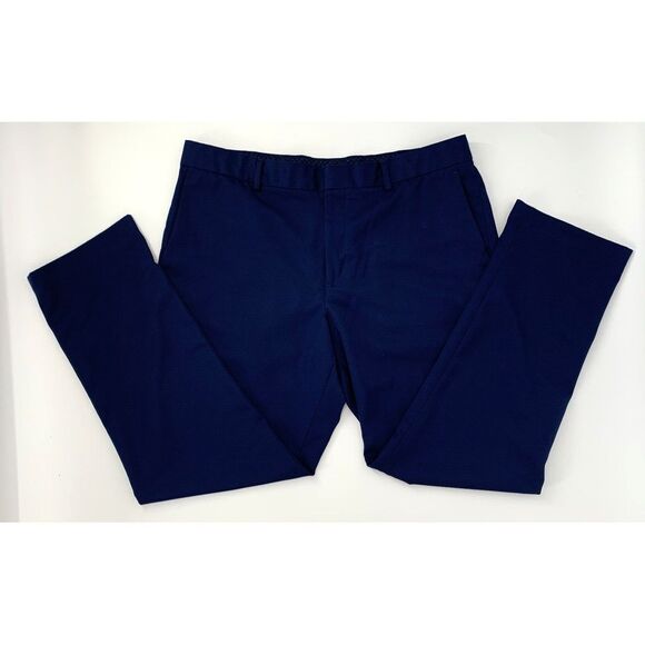 Perry Ellis Blue Slim Fit Flat Front Straight Leg Men's‎ Pants Size W36 L30 - Picture 1 of 7